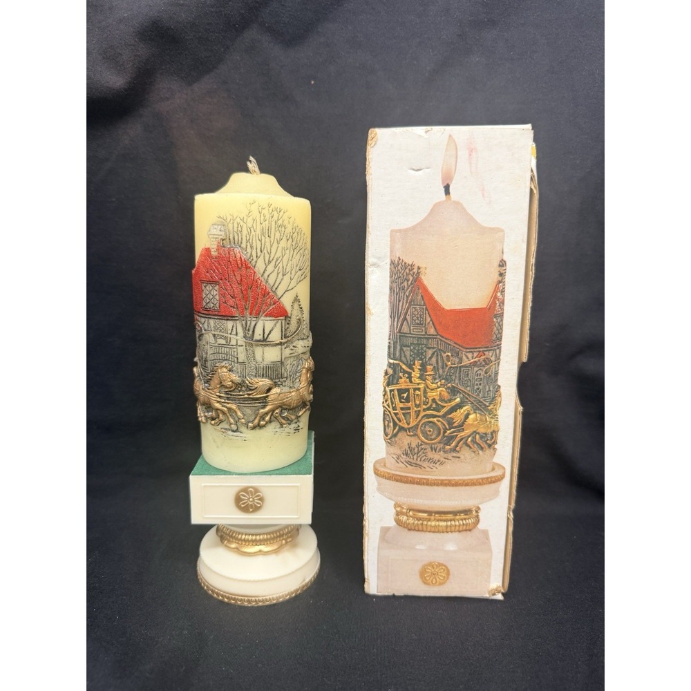 Sleigh Christmas Candle Holiday Elegance British Hong Kong Handcrafted Vintage#1